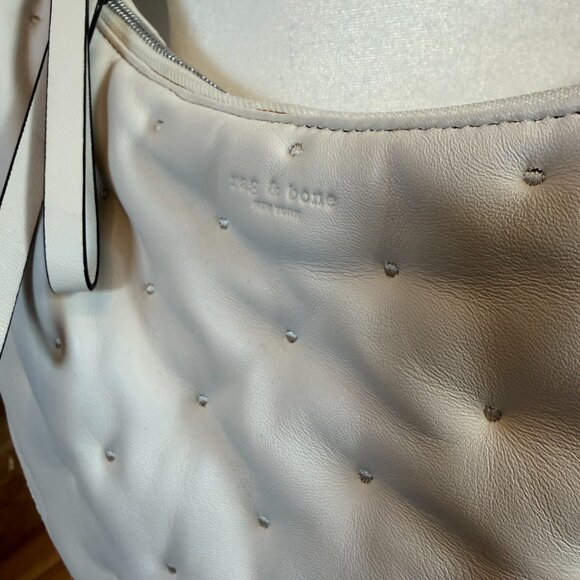 rag & bone | sling leather crossbody in cream with stitched dotsr5 - Picture 2 of 14
